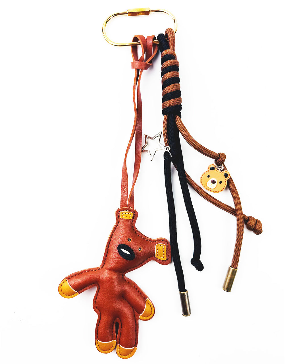 Bear Keychain & Bag Charm – Handmade Vegan Leather Accessory