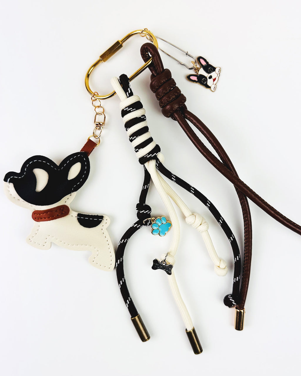 French Bulldog Keychain & Bag Charm – Vegan Leather Pet Accessory