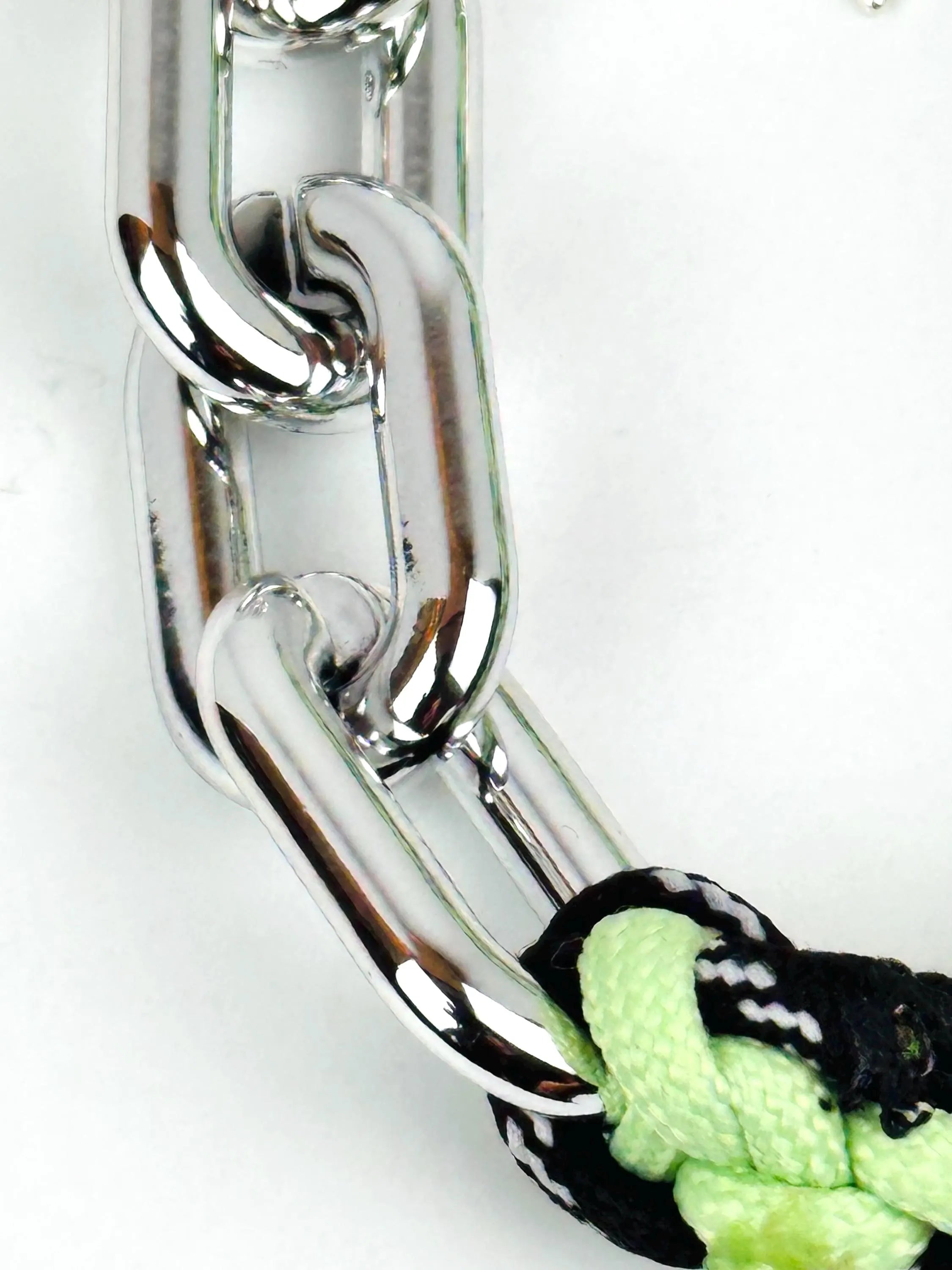 Y2K Bag Charm | Handmade Black & Green Rope with Silver Star