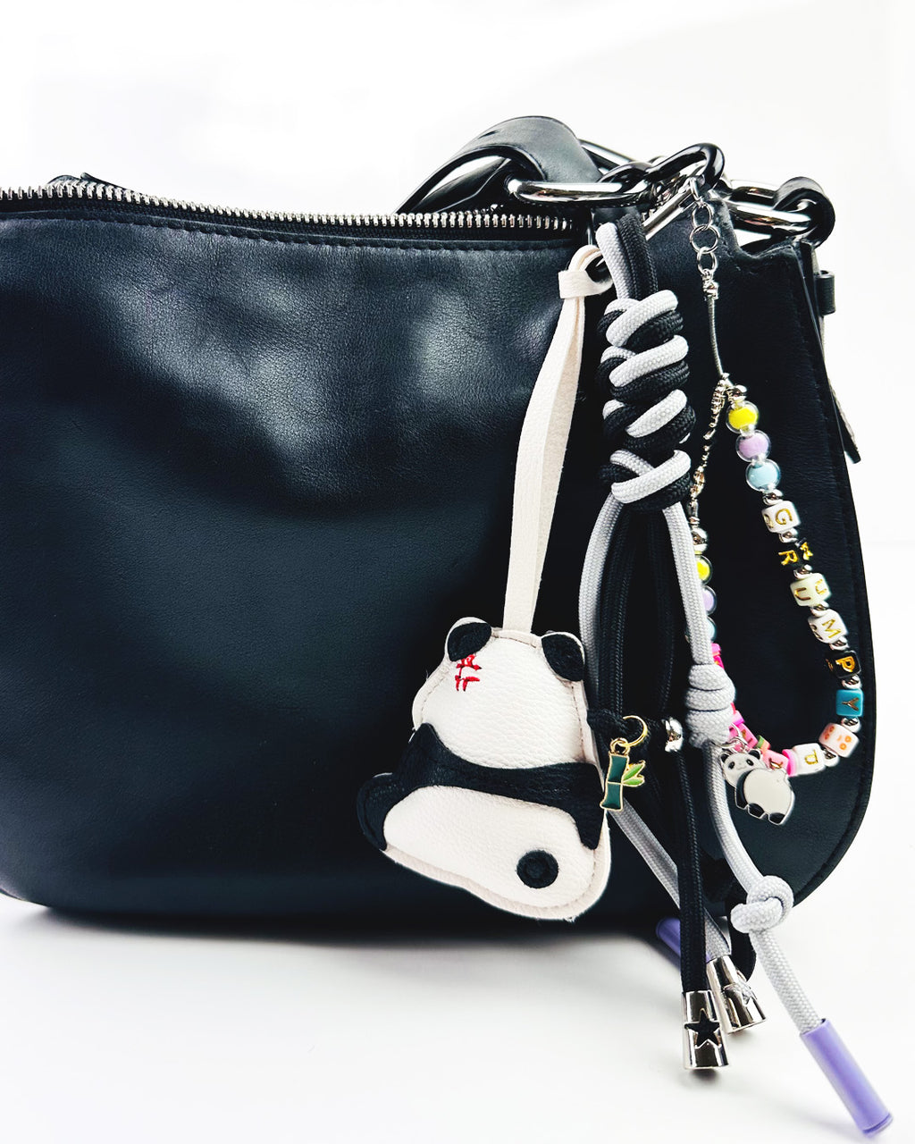 Grumpy Panda Keychain & Bag Charm – Quirky Handmade Accessory