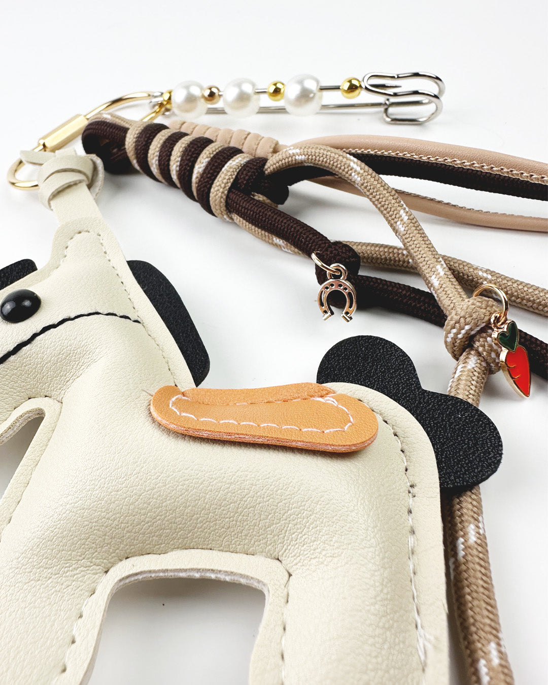 Handmade Horse Bag Charm - Vegan Leather Keychain, Car & Handbag Accessory