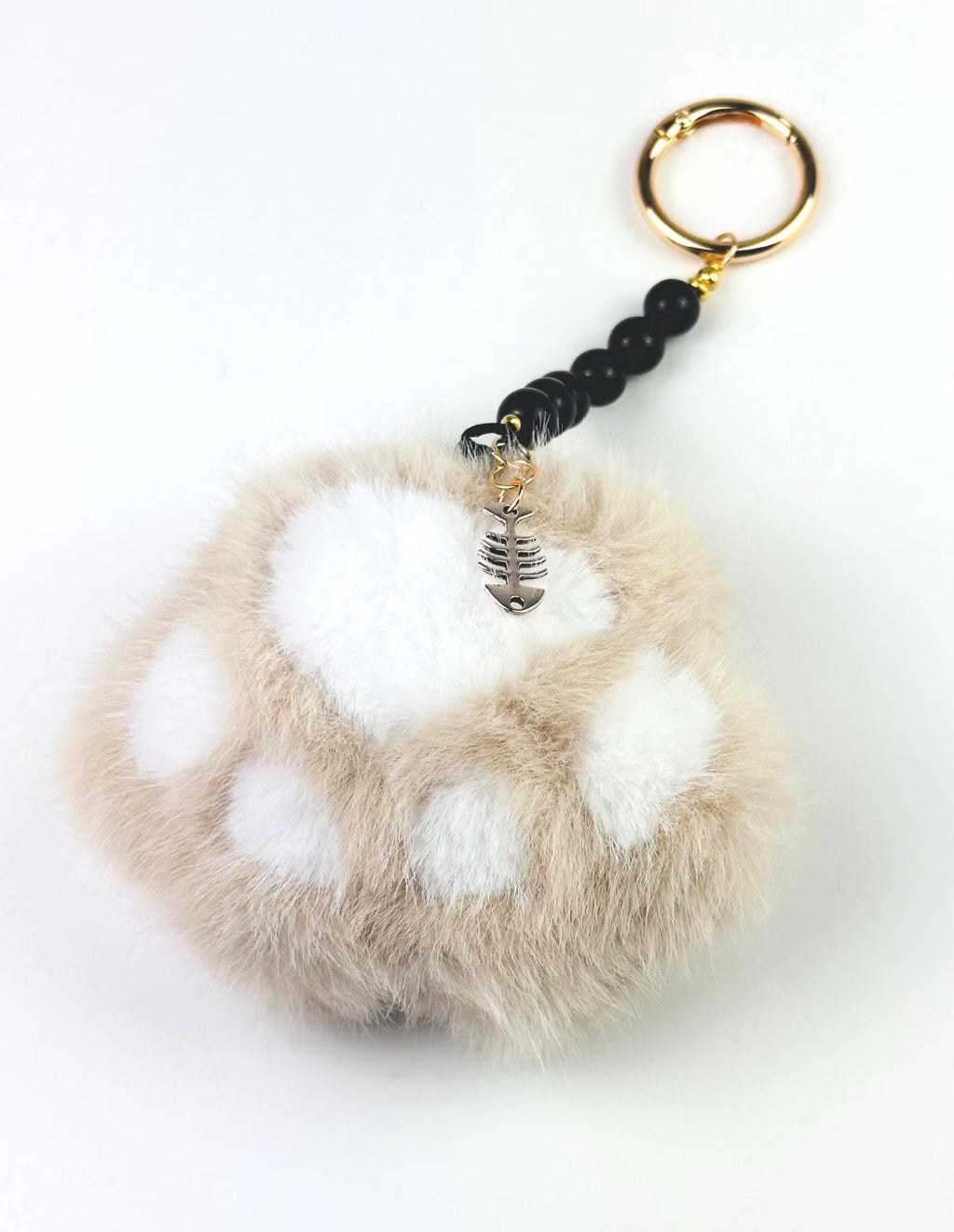 Paw Print Keychain & Bag Charm – Faux Fur Pet Lover Accessory