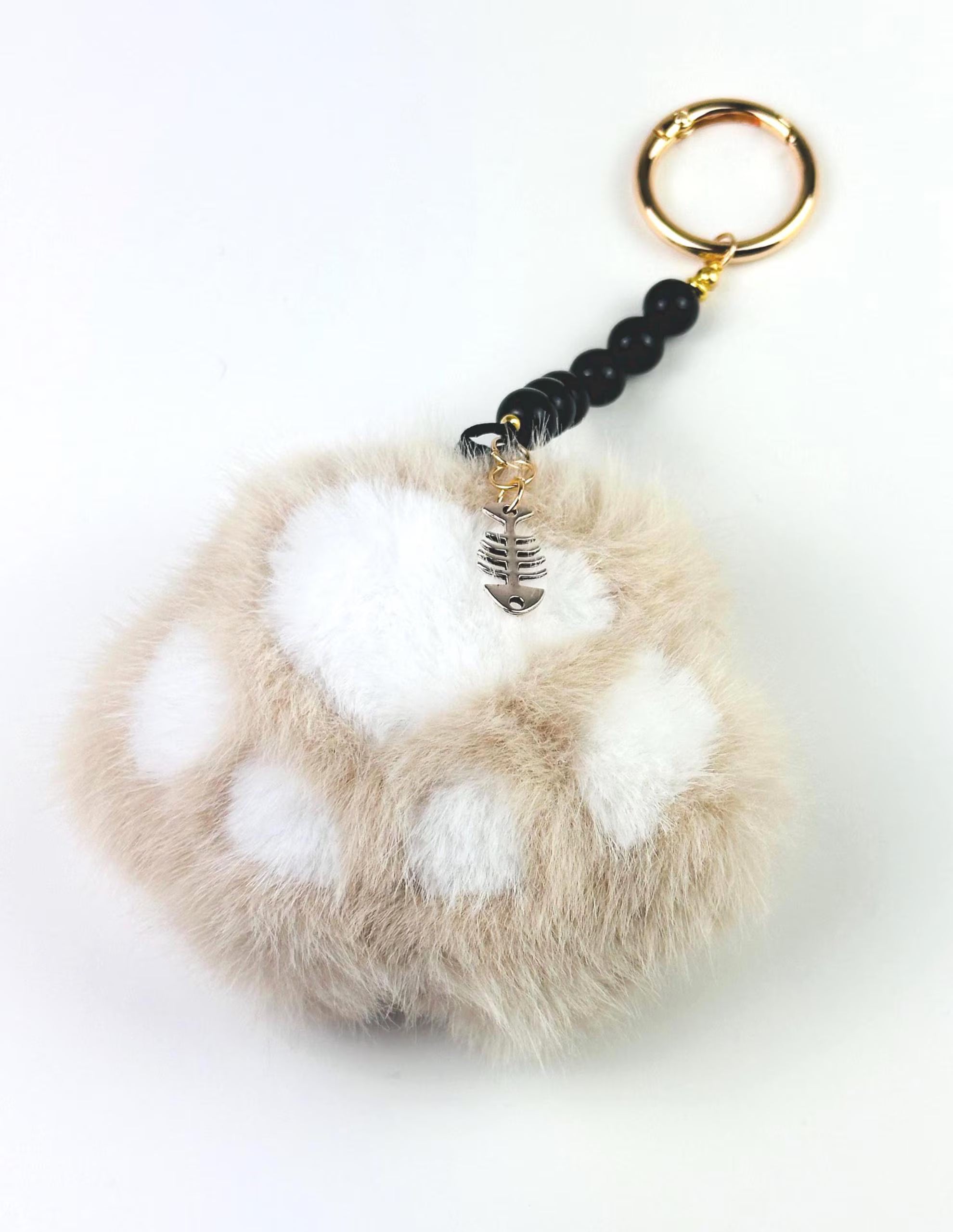 Faux Fur Paw Print Bag Charm Keychain | Animal Purse Accessory | Gift for Pet Lovers