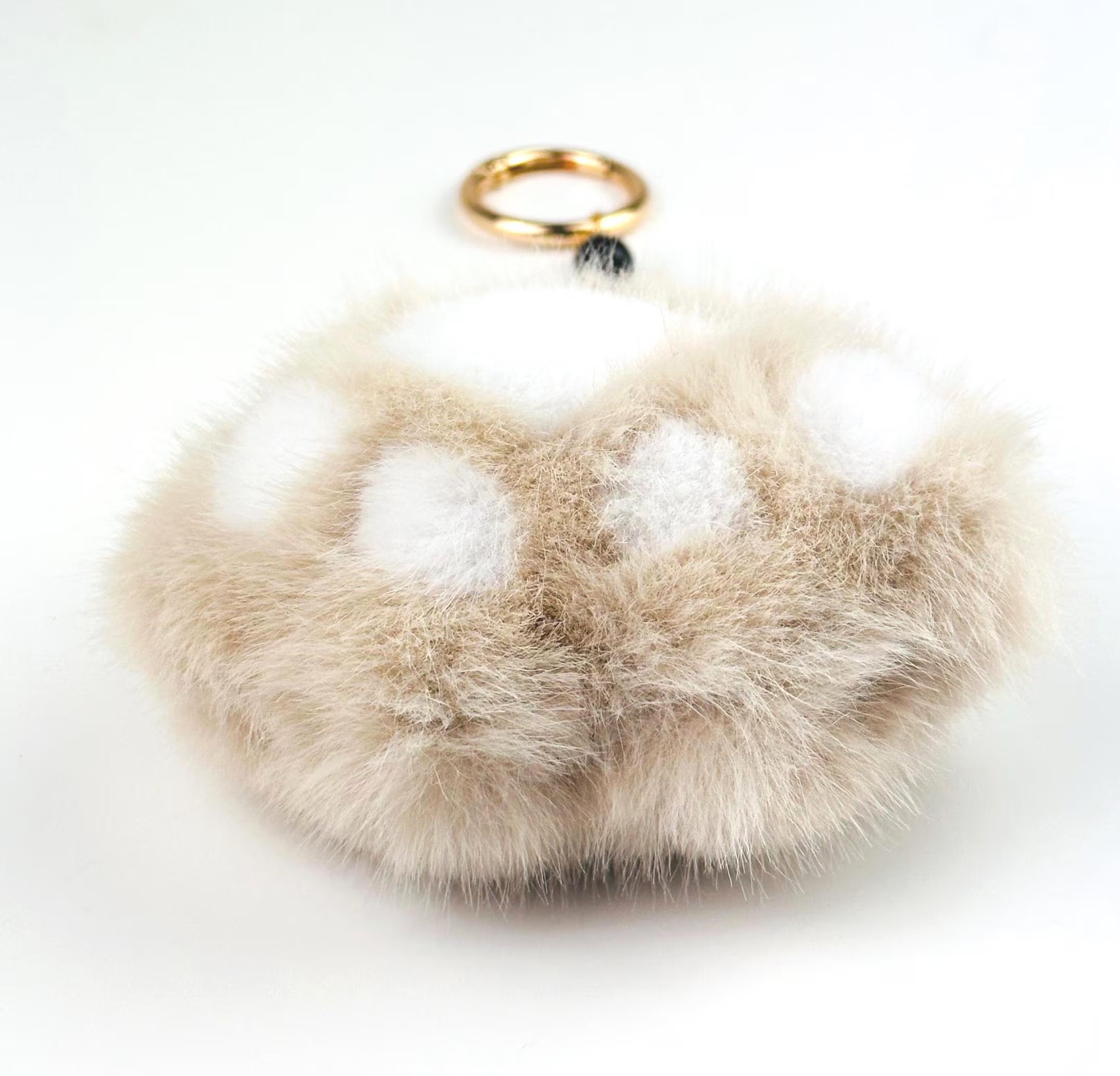 Faux Fur Paw Print Bag Charm Keychain | Animal Purse Accessory | Gift for Pet Lovers