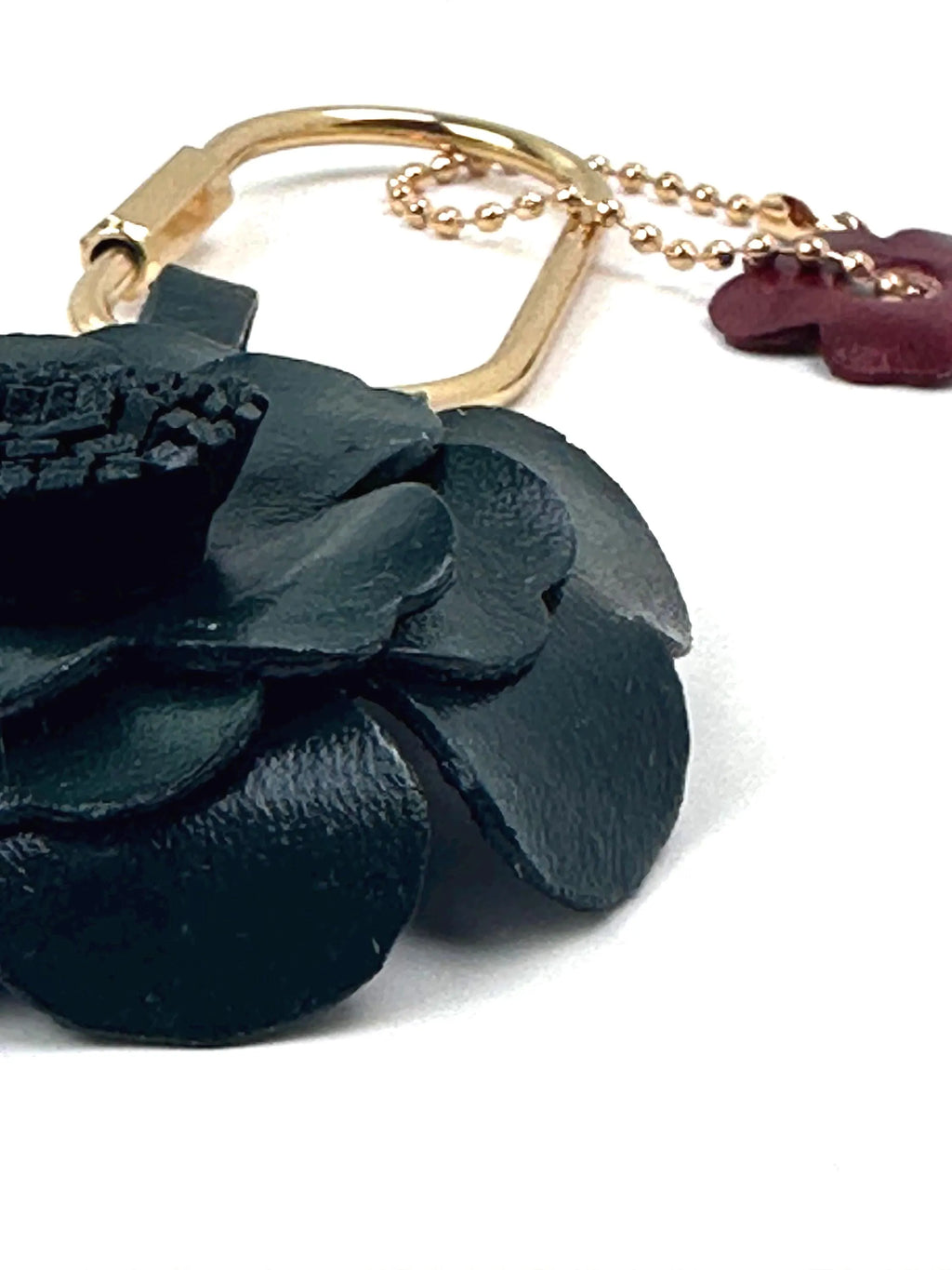 Leather Flower Bag Charm, Vegetable Tanned, Boho Purse Accessory