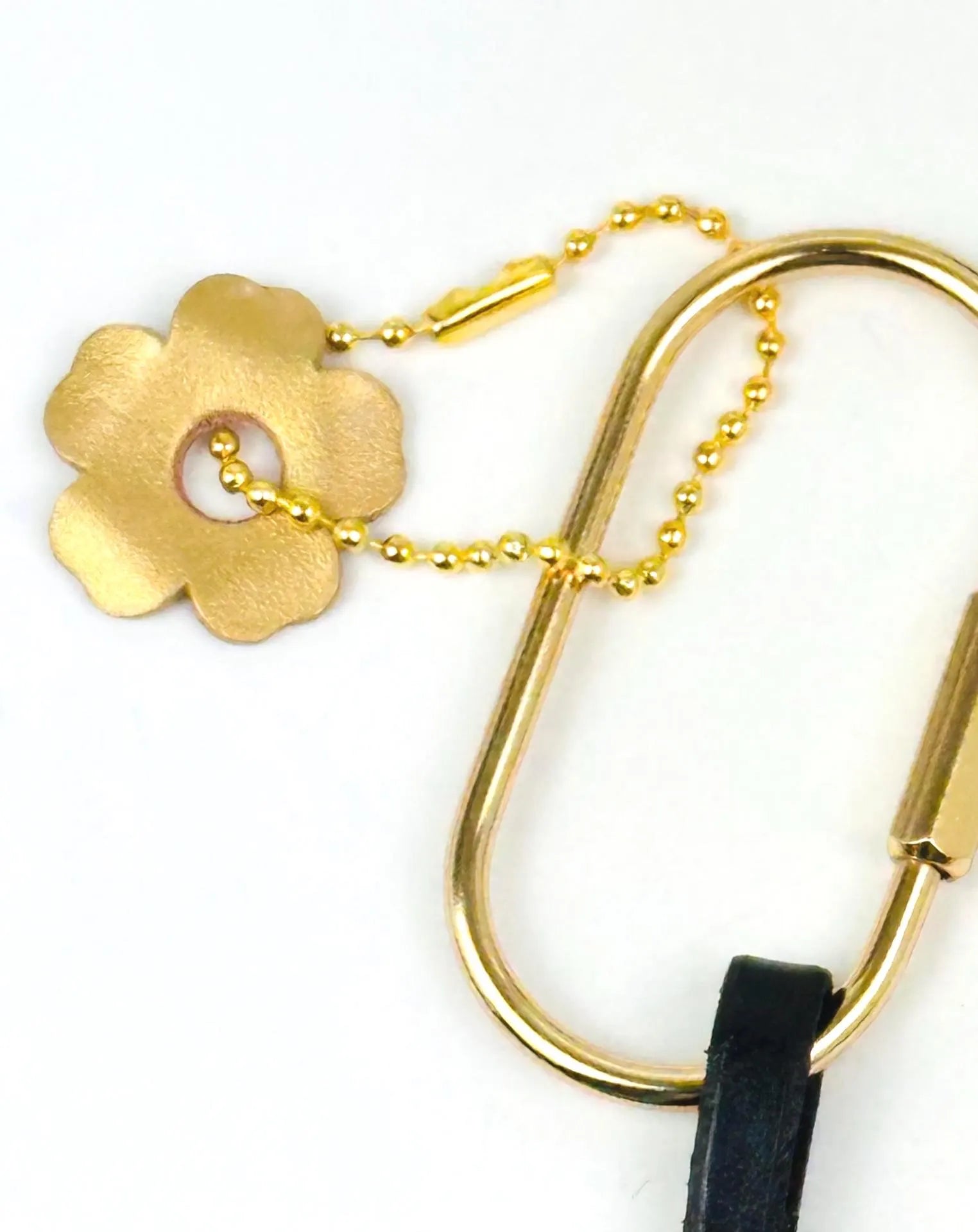 Leather Flower Bag Charm, Vegetable Tanned, Boho Purse Accessory