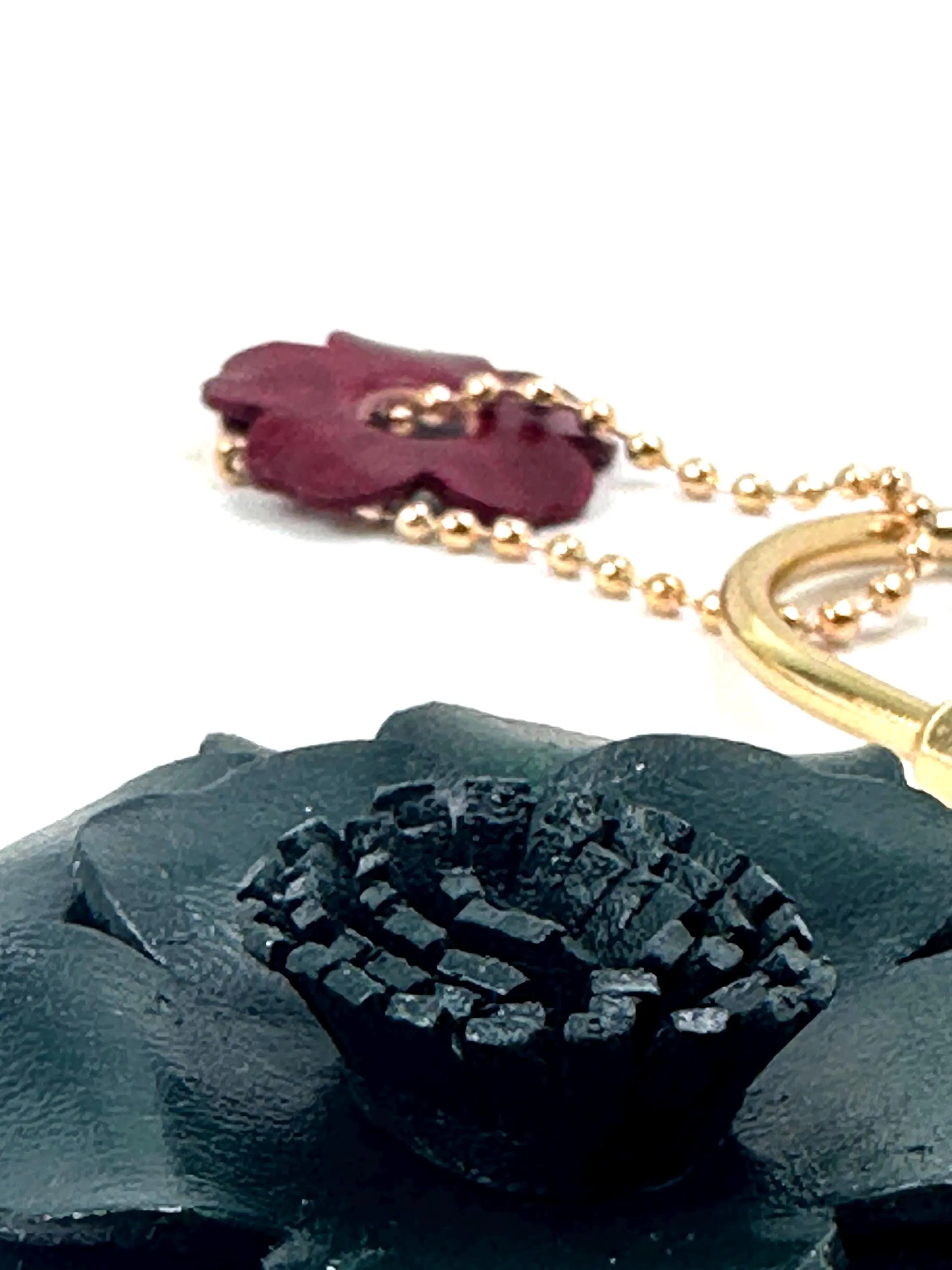 Leather Flower Bag Charm, Vegetable Tanned, Boho Purse Accessory