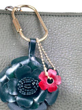 Leather Flower Bag Charm, Vegetable Tanned, Boho Purse Accessory