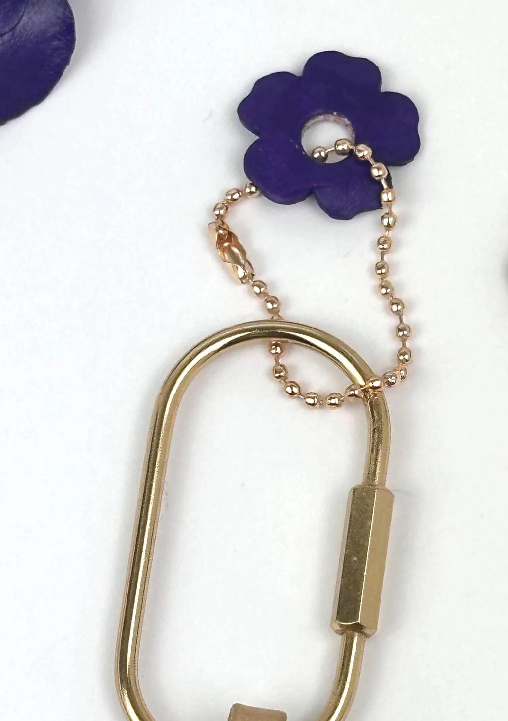 Leather Flower Bag Charm, Vegetable Tanned, Boho Purse Accessory