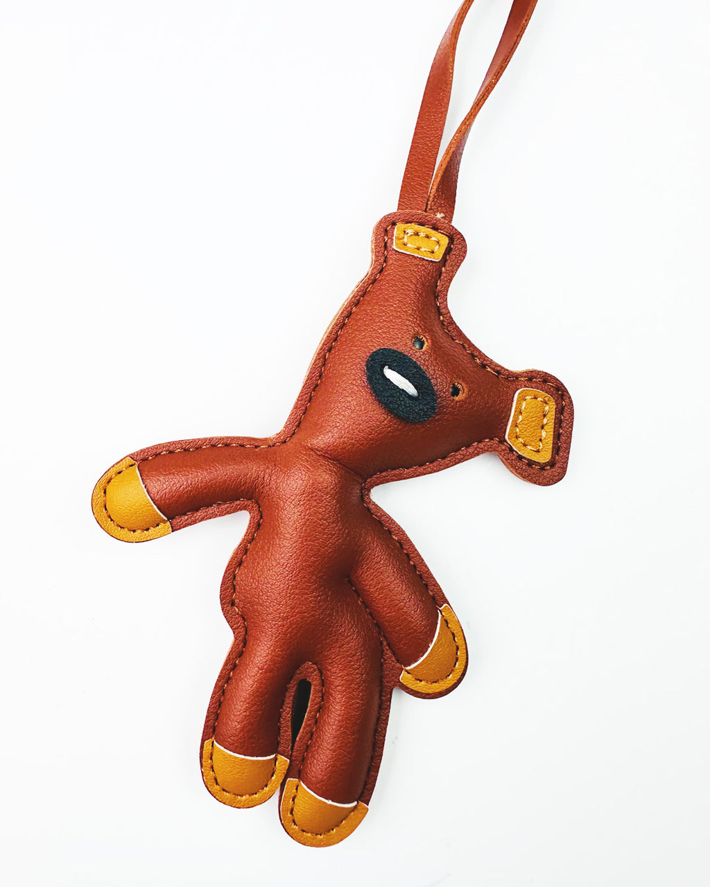 Bear Keychain & Bag Charm – Handmade Vegan Leather Accessory