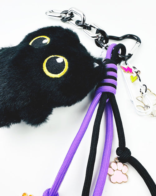 Handmade Cat Bag Charm - Plush Keychain Charm, Car & Handbag Accessory
