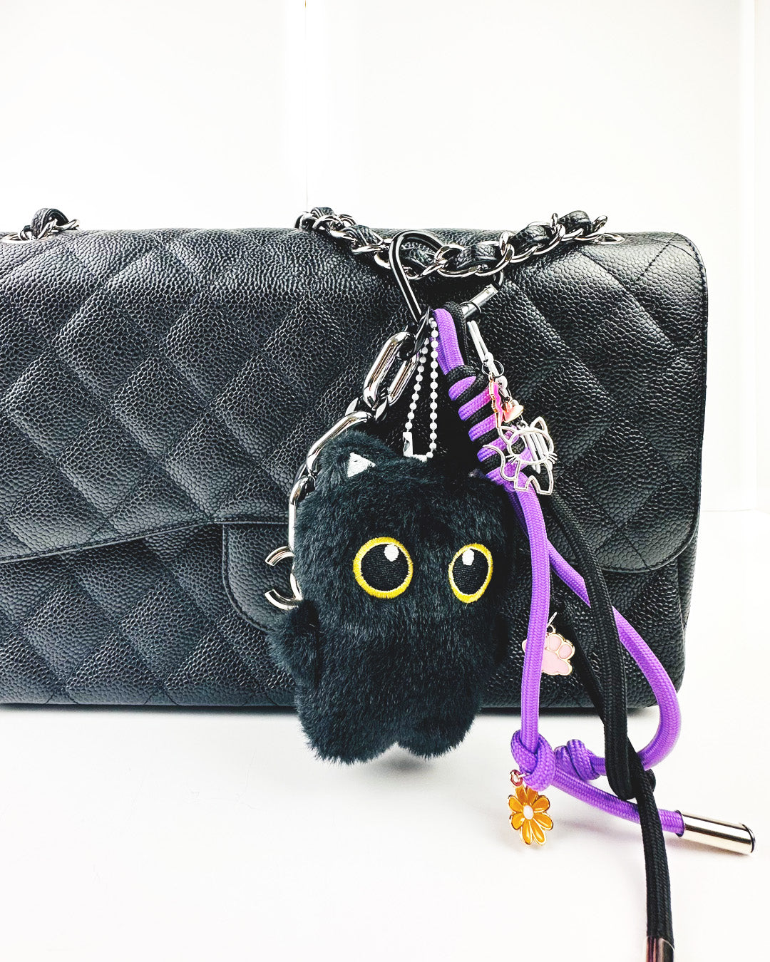 Handmade Cat Bag Charm - Plush Keychain Charm, Car & Handbag Accessory